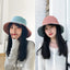 Double-side-wear Fisherman Cap Packable Sun Hat Accessories WAAMII watermelon+blue(brim 8cm)  