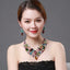 Floral Gemstones Bib Statement Necklace And Earring Jewelry Set Jewelry WAAMII 02  
