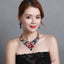 Floral Gemstones Bib Statement Necklace And Earring Jewelry Set Jewelry WAAMII 03  
