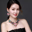 Floral Gemstones Bib Statement Necklace And Earring Jewelry Set Jewelry WAAMII 08  
