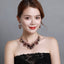 Floral Gemstones Bib Statement Necklace And Earring Jewelry Set Jewelry WAAMII 06  