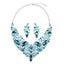 Floral Gemstones Bib Statement Necklace And Earring Jewelry Set Jewelry WAAMII   