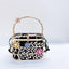 Floral Hollow Out Metallic Cage Clutch bags WAAMII black A L18xW9xH13 cm 