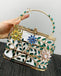 Floral Hollow Out Metallic Cage Clutch bags WAAMII   