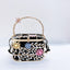 Floral Hollow Out Metallic Cage Clutch bags WAAMII   