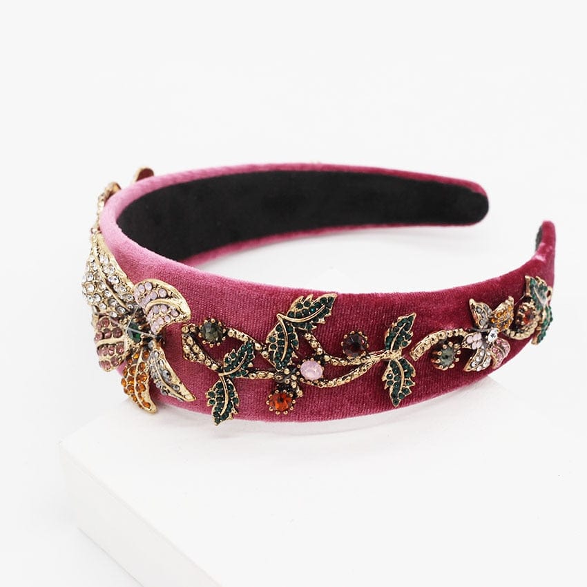 Flower Embrodery Jeweled Headband WH956 Accessories WAAMII   