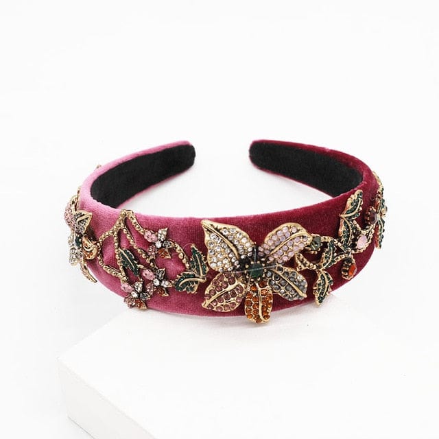 Flower Embrodery Jeweled Headband WH956 Accessories WAAMII 3  
