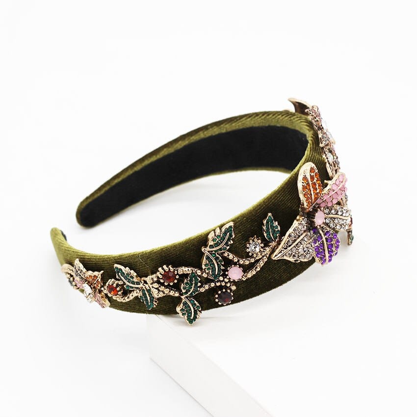 Flower Embrodery Jeweled Headband WH956 Accessories WAAMII   