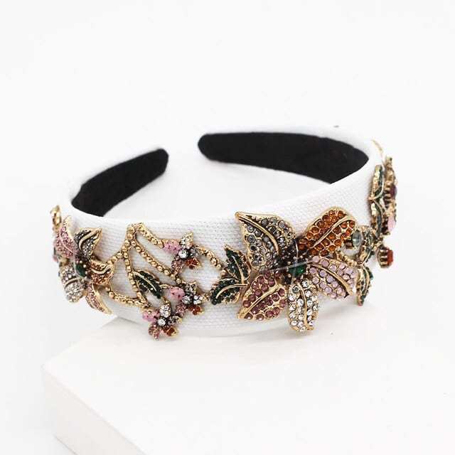 Flower Embrodery Jeweled Headband WH956 Accessories WAAMII 2  