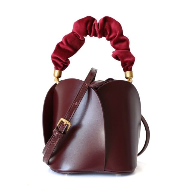 Genuine Leather Floral Bucket Crossbody Bag bags WAAMII 3 15x15x16 cm 