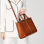 Genuine Leather Oil Wax Leather Square Tote bags WAAMII   