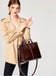 Genuine Leather Oil Wax Leather Square Tote bags WAAMII   