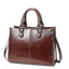Genuine Leather Oil Wax Leather Square Tote