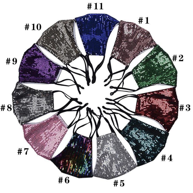 Glitter Sparkle Pattern Fashion Masks For Women-S77 Horizontal sequins-Multiple Colors Accessories WAAMII   