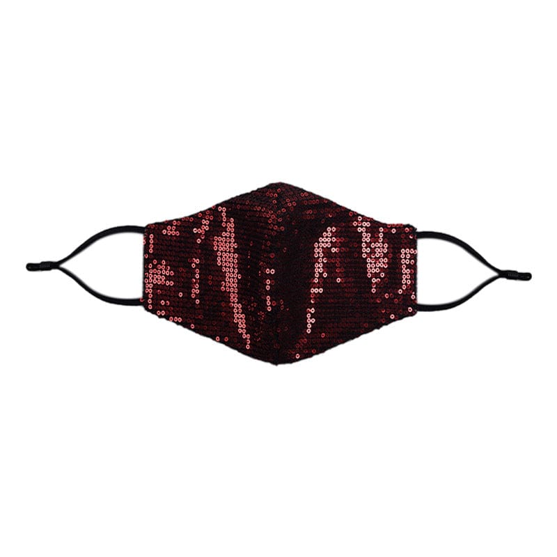 Glitter Sparkle Pattern Fashion Masks For Women-S77 Horizontal sequins-Multiple Colors Accessories WAAMII Wine  