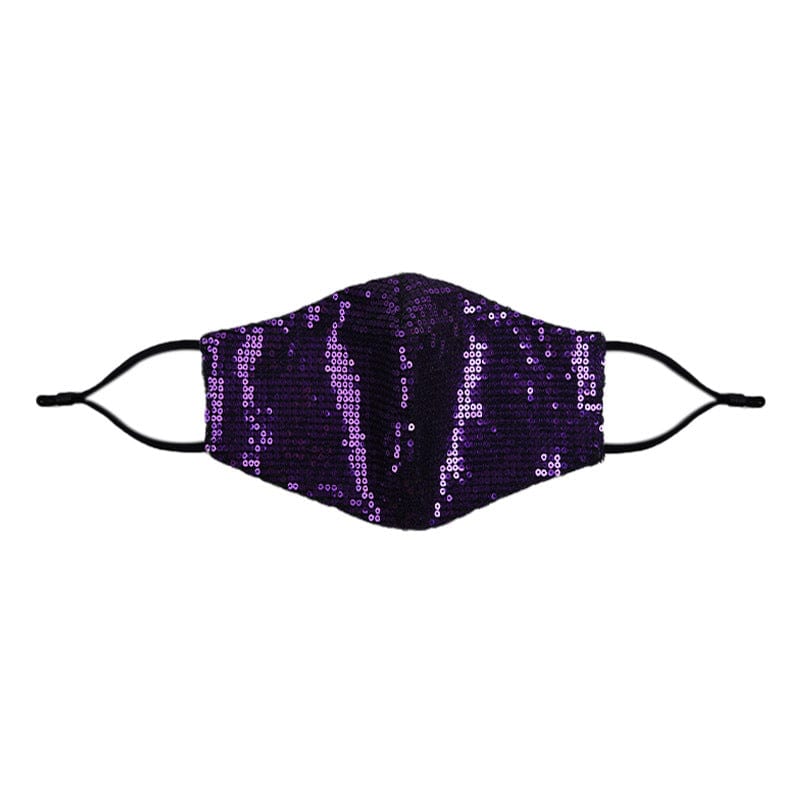 Glitter Sparkle Pattern Fashion Masks For Women-S77 Horizontal sequins-Multiple Colors Accessories WAAMII Purple  
