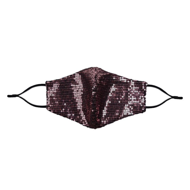 Glitter Sparkle Pattern Fashion Masks For Women-S77 Horizontal sequins-Multiple Colors Accessories WAAMII Rose Gold  