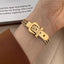 Gold Charm Layered Bangle Bracelets