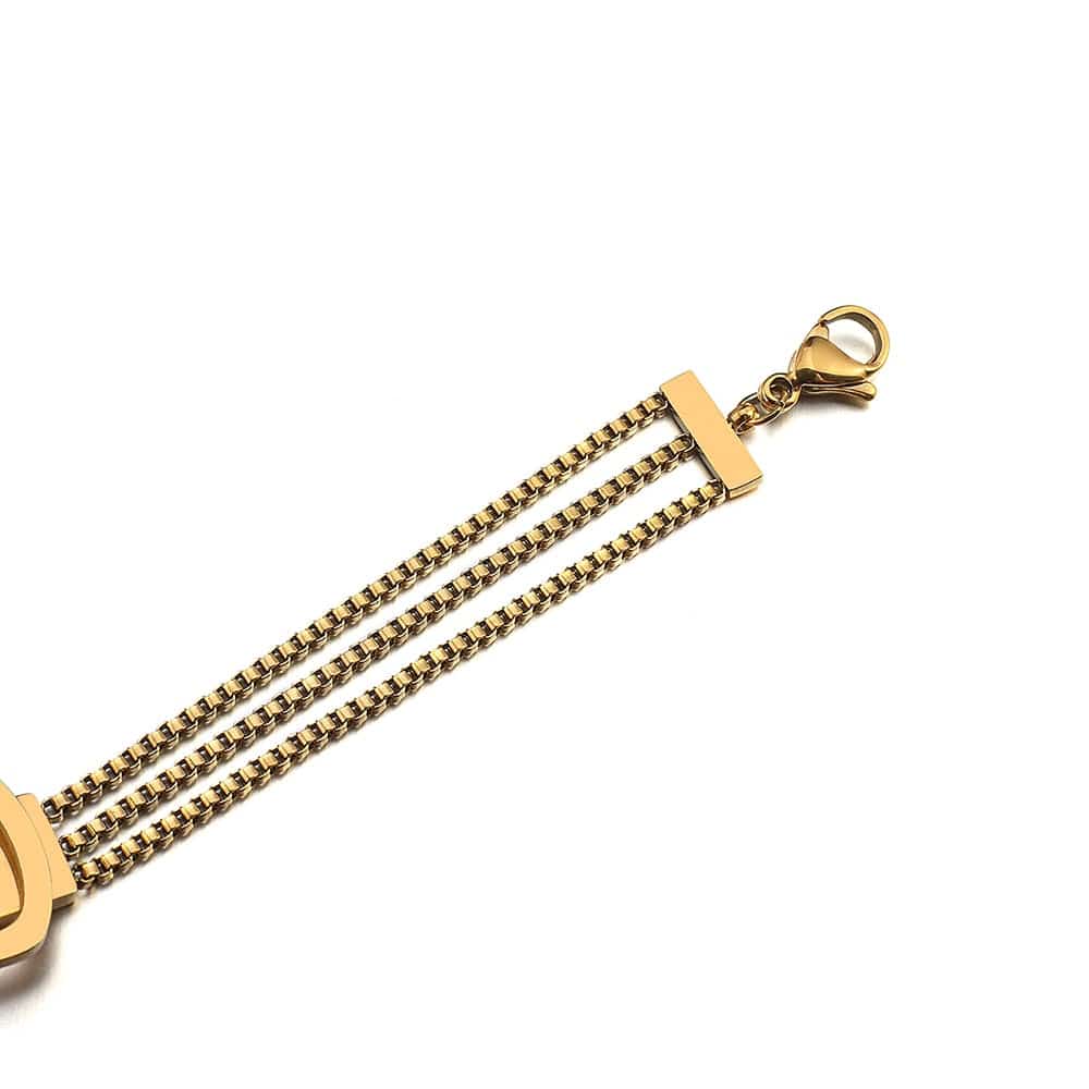 Gold Charm Layered Bangle Bracelets Jewelry WAAMII   