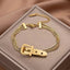 Gold Charm Layered Bangle Bracelets Jewelry WAAMII B041 Gold  