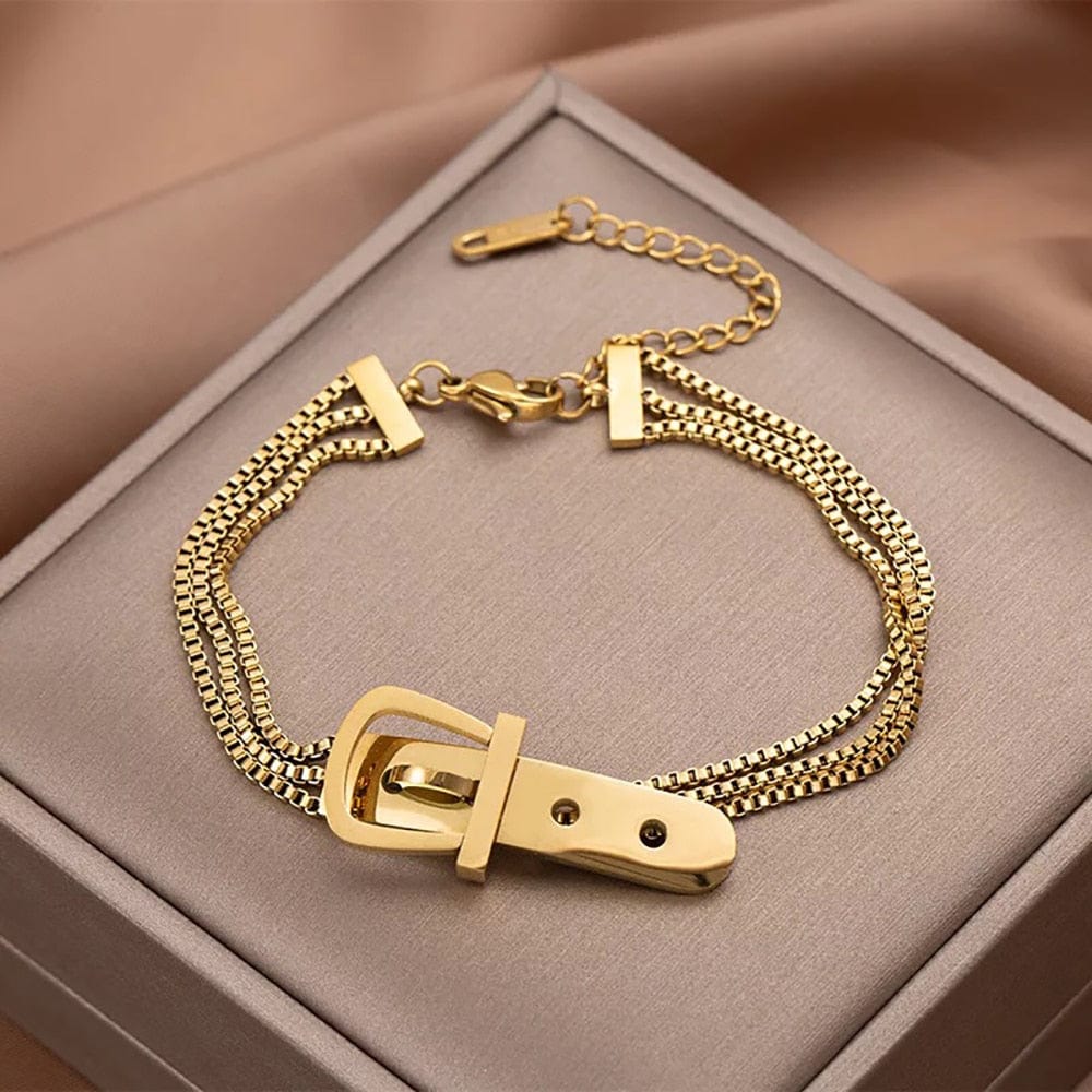 Gold Charm Layered Bangle Bracelets Jewelry WAAMII   