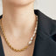 Gold Plating Half Freshwater Pearl Half Rope Twist Gold Chain Choker Necklace