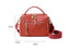 Gold-tone Chains Zippered Top Grain Genuine Leather Boston Satchel bags WAAMII   