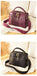 Gold-tone Chains Zippered Top Grain Genuine Leather Boston Satchel bags WAAMII   