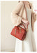 Gold-tone Chains Zippered Top Grain Genuine Leather Boston Satchel bags WAAMII   