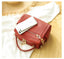 Gold-tone Chains Zippered Top Grain Genuine Leather Boston Satchel bags WAAMII   