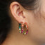 Gold-Tone Colored Gemstone Hoop Earrings Jewelry WAAMII   