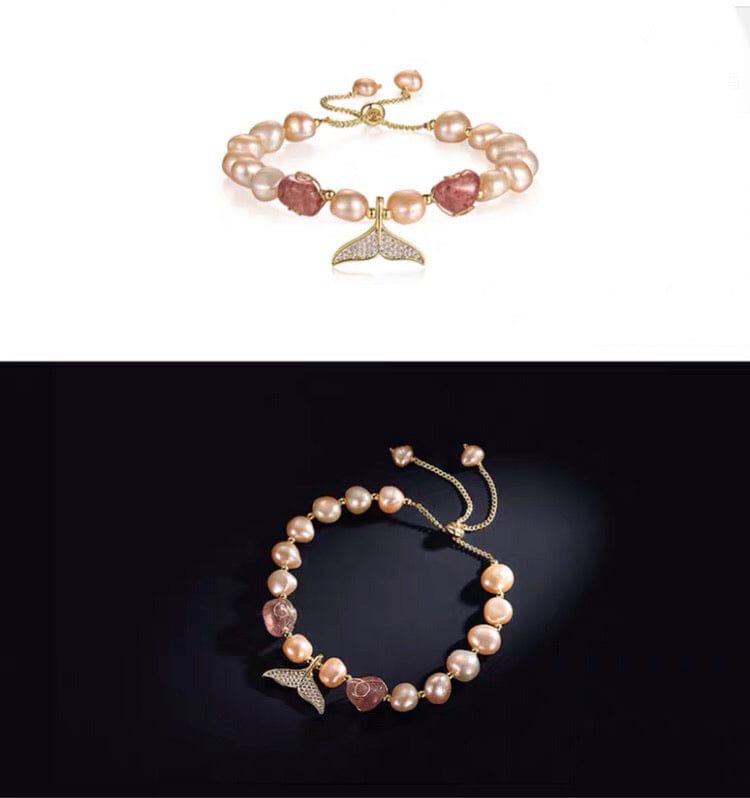 Gold-tone Fishtail Freshwater Pearl Bracelet Jewelry WAAMII   