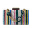 Gold Tone Marble Effect Striped Clutch