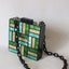 Green Gold Tone Acrylic Glitter Clutch Purse - Chain 1 - Luxury bags by WAAMII