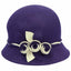 Handmade Flowers Womens Wool Bucket Hat Fedoras For Winter Accessories WAAMII Purple  