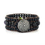 Handmade Natural Stones Boho Beaded Bracelet-Black Tone Jewelry WAAMII   