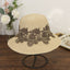 Handmade Packable Lace Embroidered Floral Straw Hats Summer Caps Beach Hat-WCM092 Accessories WAAMII Beige  