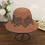 Handmade Packable Lace Embroidered Floral Straw Hats Summer Caps Beach Hat-WCM092 Accessories WAAMII Dark pink  