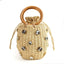 Handmade Rhinestone Crystal Embellished Mini Straw Bucket Bag-WM0313