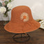 Handmade Silk Embroidered Daisy Woven Summer Straw Hat For Lady-WCM084 Accessories WAAMII Orange  