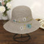 Handmade Silk Embroidered Floral Summer Natural Straw Hat For Lady-WCM086 Accessories WAAMII Gray  