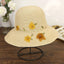 Handmade Silk Embroidered Floral Summer Natural Straw Hat For Lady-WCM086 Accessories WAAMII Beige  