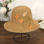 Handmade Silk Floral Embroidered Woven Straw Hat-WCM083 Accessories WAAMII Camel  