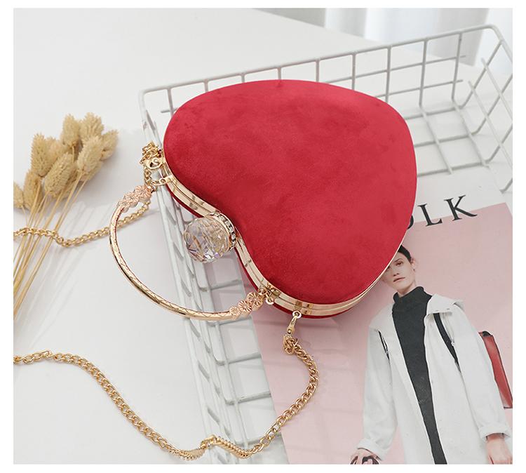 Heart-Shaped Diamonds Crystal Clutch bags WAAMII   