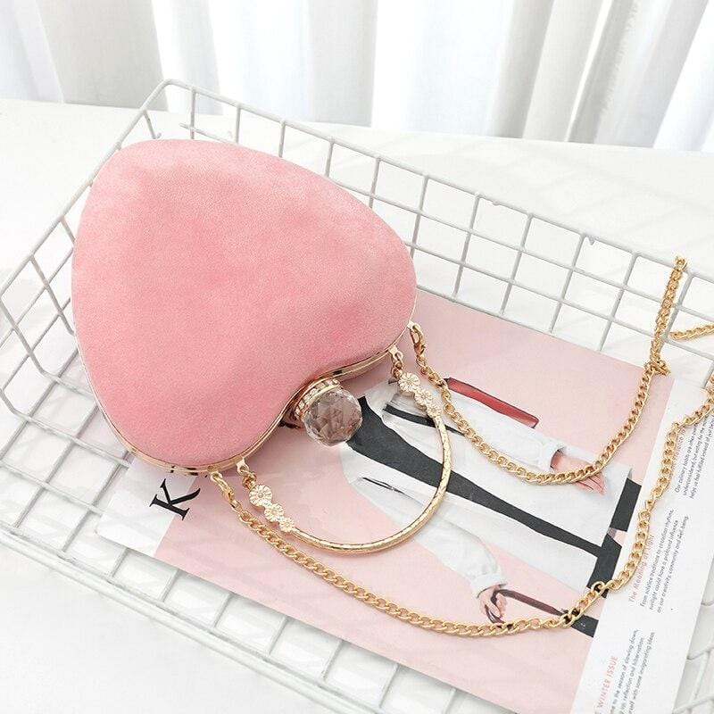 Blush Pink Heart Shaped Bag, Blush Pink Heart Shaped Coin Purse