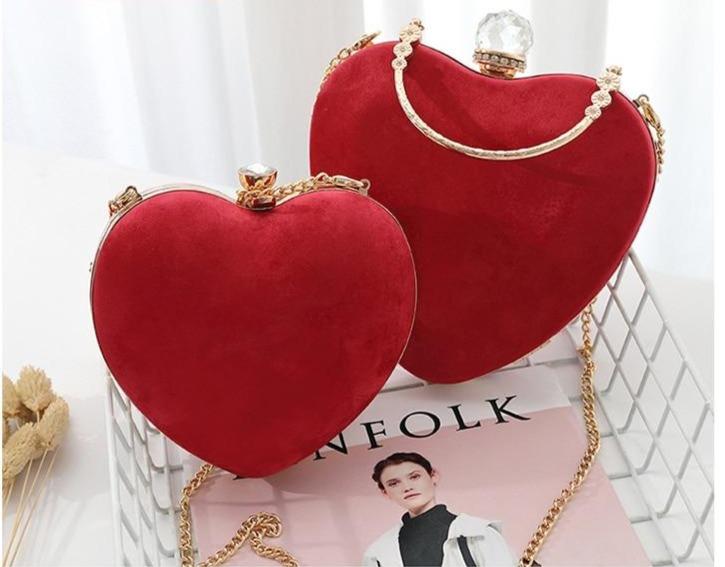 Heart-Shaped Diamonds Crystal Clutch bags WAAMII   