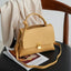 Jane Gold-Tone Knot Handle  Leather Satchel bags WAAMII yellow about 26x10x17cm 