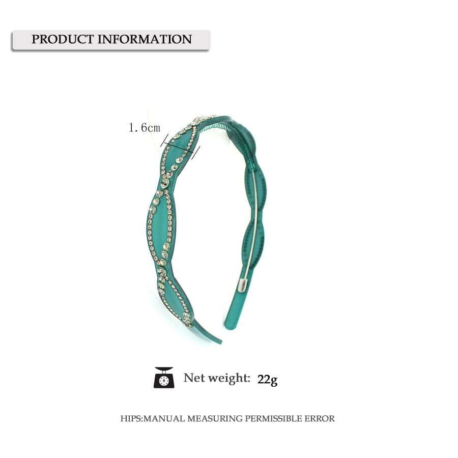 Jeweled Headband Headwear Acetate Hair Band Accessories WAAMII   