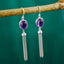 Judy Sterling Silver Precious Stone Tassel Earrings Jewelry WAAMII   
