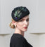 Ladies Classic Wool Feather Beret Fascinator Hat In Royal Blue-WB3061 - - Luxury Accessories by WAAMII
